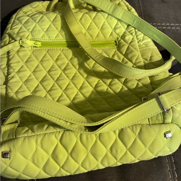 Vera Bradley Quilted Lime Green Backpack - Picture 3 of 9
